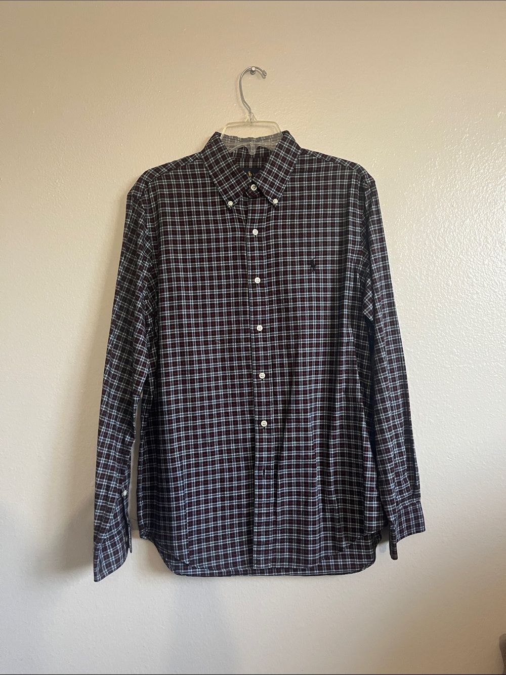 Ralph Lauren Men’s M Button-Down Plaid Shirt - Black/Red/White/Blue
